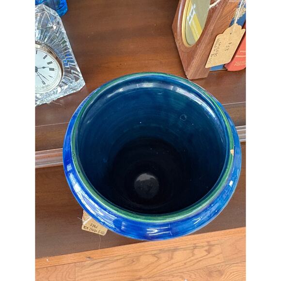 Authentic Bitossi Blue and Green Italian Pottery Vase with Handles - Picture 6 of 6